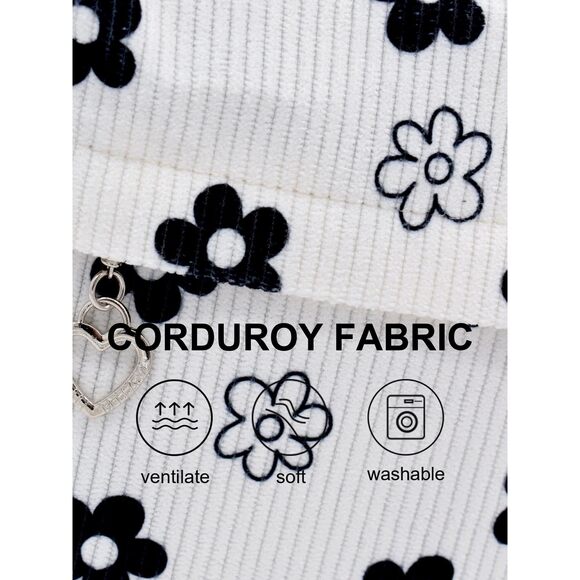2565 Backpack Daypack Rucksack Corduroy Large Floral Everyday Cute Travel